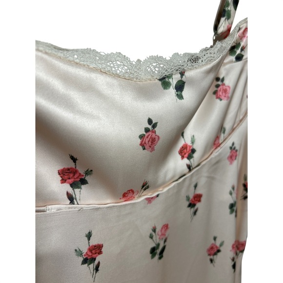 Princess Polly Satin Slip Dress Pink Floral Lace Trim Mini Spaghetti Strap Sz 10 - Picture 4 of 12